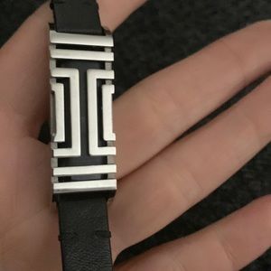 Black/Tory Silver For Fitbit Fret Double-wrap Bracelet New without tags